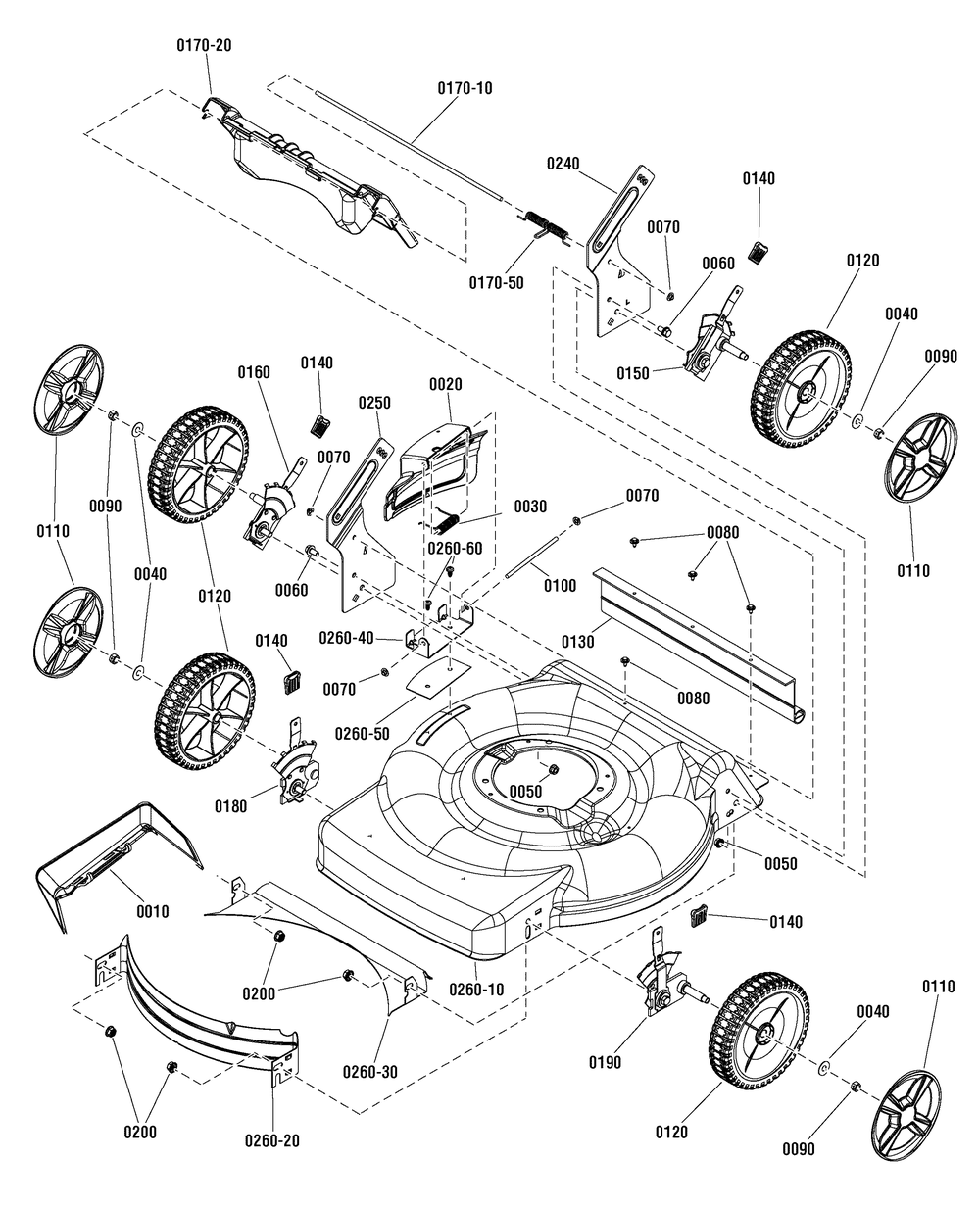 Deck Group (7502451) Diagram and Parts List for 7800877-EBP22650E 2012 Briggs and Stratton Lawn Mower